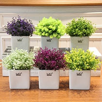 wo emulation flower pineapple straw trumpeter flower art suit fresh green planting potted room ceramic flower pot decorative swing piece