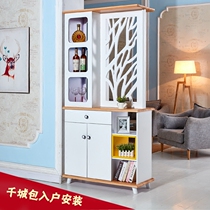 Living room combination wine cabinet Simple modern screen partition shoe cabinet double-sided foyer cabinet Nordic carved decoration entrance cabinet