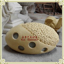 Artificial sandstone lighting sand rock round sculpture Hotel Garden District courtyard decoration indoor and outdoor decoration grass light