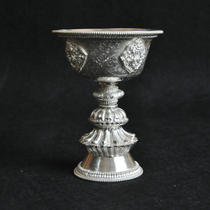 Nepal handmade sterling silver lamp sterling silver Ghee Lamp Buddha lamp sterling silver Buddha lamp trumpet