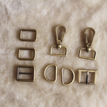 Internal diameter 2 5 cm bags five gold accessories D buckle hook button Japanese character buckle square button green ancient color bag button handmade leather accessories