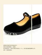 Old Beijing cloth shoes black flat generation single shoes work etiquette dance square dance mother shoes middle-aged and elderly shoes