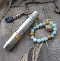 Stainless steel three light source yellow white purple light 365nm integrated flashlight Jewelry jade photo Jade identification handshake flashlight
