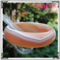 Ruyi white ring A natural primary color Horse Island pure agate chalcedony bracelet widened thickened