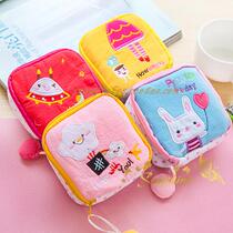 Cute spell embroidered cloth art sanitary towel containing all-cotton sanitary cotton bag large capacity Aunt Towel Cashier Bag