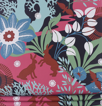 Sweden imported wood fiber paper wallpaper fairy tale dream rabbit flower and bird pattern porch background wall sofa background