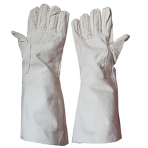 High-quality extended single-layer thickened canvas gloves Wear-resistant welding gloves Labor protection gloves
