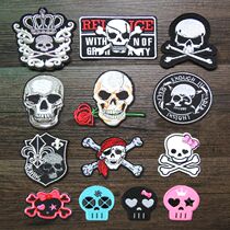 154 black patch cloth with big code clothes accessories embroidered decoration Dongle Clothes Stick cloth large size Skull and skull badges