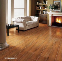 Imitation wood grain tile bedroom floor tile wood grain strip brick balcony brick anti-slip imitation ancient brick retro wood grain brick