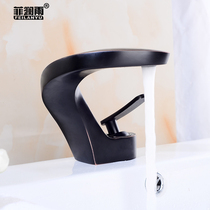 Creative single hole black retro hot and cold faucet European basin basin Basin Bathroom cabinet Wash basin Wash basin faucet