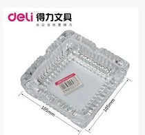 Del 9577 crystal glass ashtray thickened glass ashtray 10 5*10 5cm