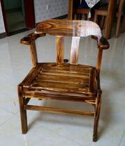 Black full solid wood chair armrest back chair retro casual simple teahouse bookchair wooden dining chair