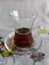 Imported glass Turkish black tea cup Tulip cup plus plate 150ml