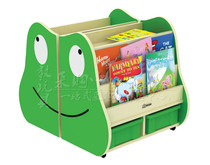 Frog bookcase maple wood pattern children multi-functional solid wood cartoon animal shape bookcase hanging wall bookshelf