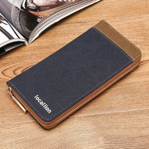 2021 new mens wallet Long Canvas Money Clip Korean Version Canvas Zero Wallet Card Bag Mens Long Handbags