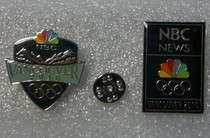 2010 Vancouver Winter Olympics Badge Media NBC Badge 2 pieces