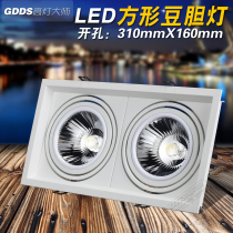 Double head bucket biliary lamp led with two ends of grid spotlight rectangular cob two-head square cylinder light bean bile black