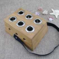 Boutique bamboo six-hole moxibustion box moxibustion Machine 6-eye moxa box back waist and abdomen with moxibustion box bamboo moxibustion