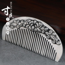 999 handmade sterling silver comb 999 silver hair comb send mother health care silver comb flower flower rich silver comb