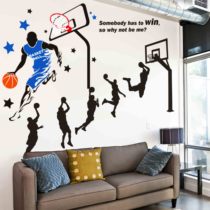 Sport Decor Play Basketball Wall Stickers Personalized Creative Bedroom Dorm Bedside Set Wallpaper Self Sticker Paintings