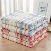 Japanese couples pure cotton double-layer gauze plus bath towel super soft absorbent couples plaid adult home