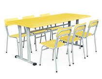 Factory direct sales six double column reading tables and chairs library table School tables and table tables and other school materials