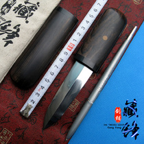 Longquan Tibetan dragon sword Sword Ebony pattern steel burning blade Mini dagger Small dagger pen sword unopened blade