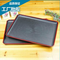 Shuangshun plastic imitation wood grain rectangular tray dinner plate dinner plate hotel room tray bathroom plate