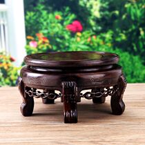 Solid Wood black acid branch high foot base vase base strange stone base flower pot base tall round base