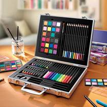 Taiwan Lion 660 student painting pen tool gift box Dazzle painting group 24-color solid powder watercolor pen and other supplies combination gift set Childrens painting gift box