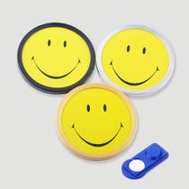 Magnetic buckle type badge round smiley face work card magnetic Hotel number plate service industry employee card