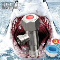sus304 stainless steel thickened universal triangle valve hot and cold water water heater one in two out 4 points water stop valve
