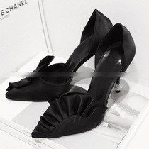 HChen Korean handmade custom charming sexy romantic petal diamond-encrusted side empty stiletto heels