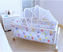 Huako No Lacquer Crib Solid Wood Freshman Childrens Bed Cradle Bed With Baby Bb Baby Bed Car Safety Little Rocking Bed