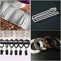 Conventional Curtain Accessories Curtain clips polyester cloth with nano silent Roman circle 104 TA quadfork crochet white paint hook