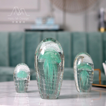 Eurostyle modern glass jellyfish creative pendulum pieces TV cabinet Table Desk Decorations VILLA-LIKE ROOM SOFT DECOR