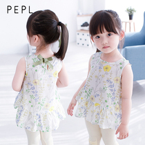 PEPL girls childrens clothing childrens summer new Korean version of the shirt childrens baby girls sleeveless doll shirt tide