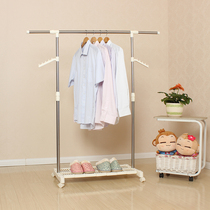 Balcony drying rack floor-to-ceiling single pole lifting stainless steel folding clothes hanger bedroom cool hanger hanging clothes rack
