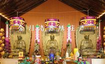 Jinyue Luosu embroidery solemn Buddhist diameter one meter double dragon treasure cover high-quality Huangluo umbrella block streamer Longmen factory direct sales