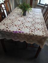 Handmade crochet flower tablecloth Coffee table table cover cloth decorative napkin pad Pastoral vintage cotton lace shooting props