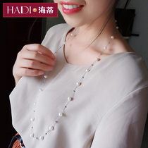 Heidi Jewelry Qiling Strong Light Freshwater Pearl Stars Long Necklace Wool Chain S925 Silver Gift