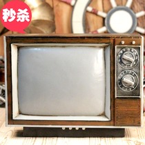 Retro TV model ornaments window photography props iron art display furnishings TV home decorations