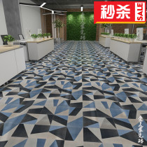 200 blue cloth grain Tangram geometric tile restaurant bar clothing store non-slip antique floor tile tile tile