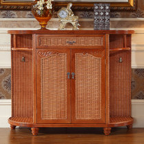 Southeast Asian style Indonesian rattan furniture Fujiwood Shoe cabinet Double door Shoe cabinet Rattan Shoes Cabinet Genguan Cabinet