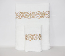 Model room towel bath towel champagne gold crochet embroidery simple hotel bathroom ornaments new products