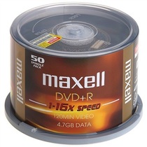 Maxell maxell DVD R16 speed 4 7G50P classical yellow-tattoed dvd engraved disc