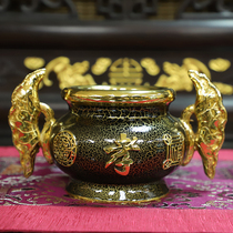 Taiwan Sheng Fan pure copper gilt incense burner home interior offering ancestral furnace filial piety furnace sandalwood incense burner lotus for ancestral stove
