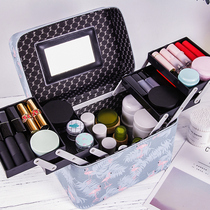 Portable portable cosmetic case female large-capacity multi-layer makeup artist Korean simple girl heart small storage bag