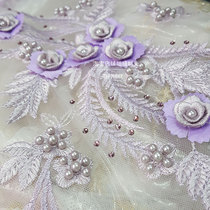 Color to flower spikes bead bronzed beads Embroidered Solid Lace Flowers Wedding Dress Diy Materials Fashion Accessories accessories