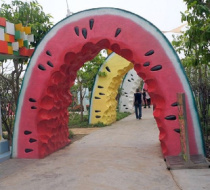 Glass fiber reinforced plastic sculpture outdoor orchard watermelon door head resin landscape sculpture glass fiber reinforced plastic fruit shape ornaments